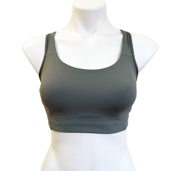 Lululemon All Powered Up Sports Bra sz 34DD Green Lululemon Sports Bra - Picture 1 of 8